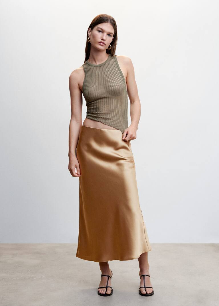 Midi satin skirt | MANGO (UK)