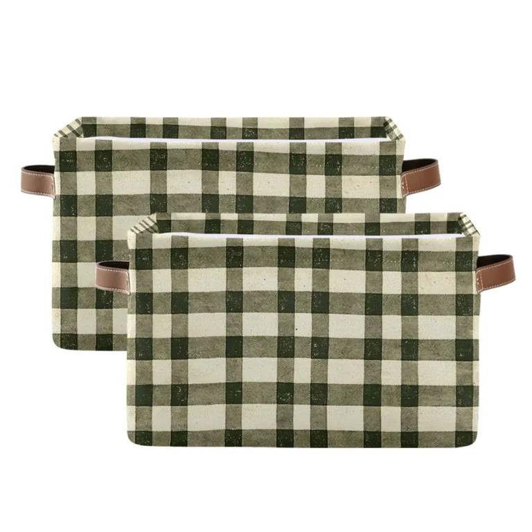 Ryvnso Retro Checkered Grid Storage Basket Large Bin Foldable Boxes Toys Organizer 14.2x10.2x8.3i... | Walmart (US)