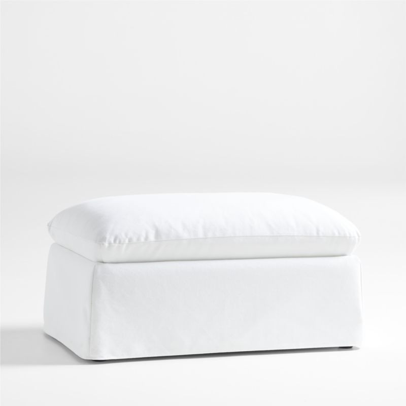 Ever White Slipcovered Storage Nursery Ottoman by Leanne Ford + Reviews | Crate & Kids | Crate & Barrel