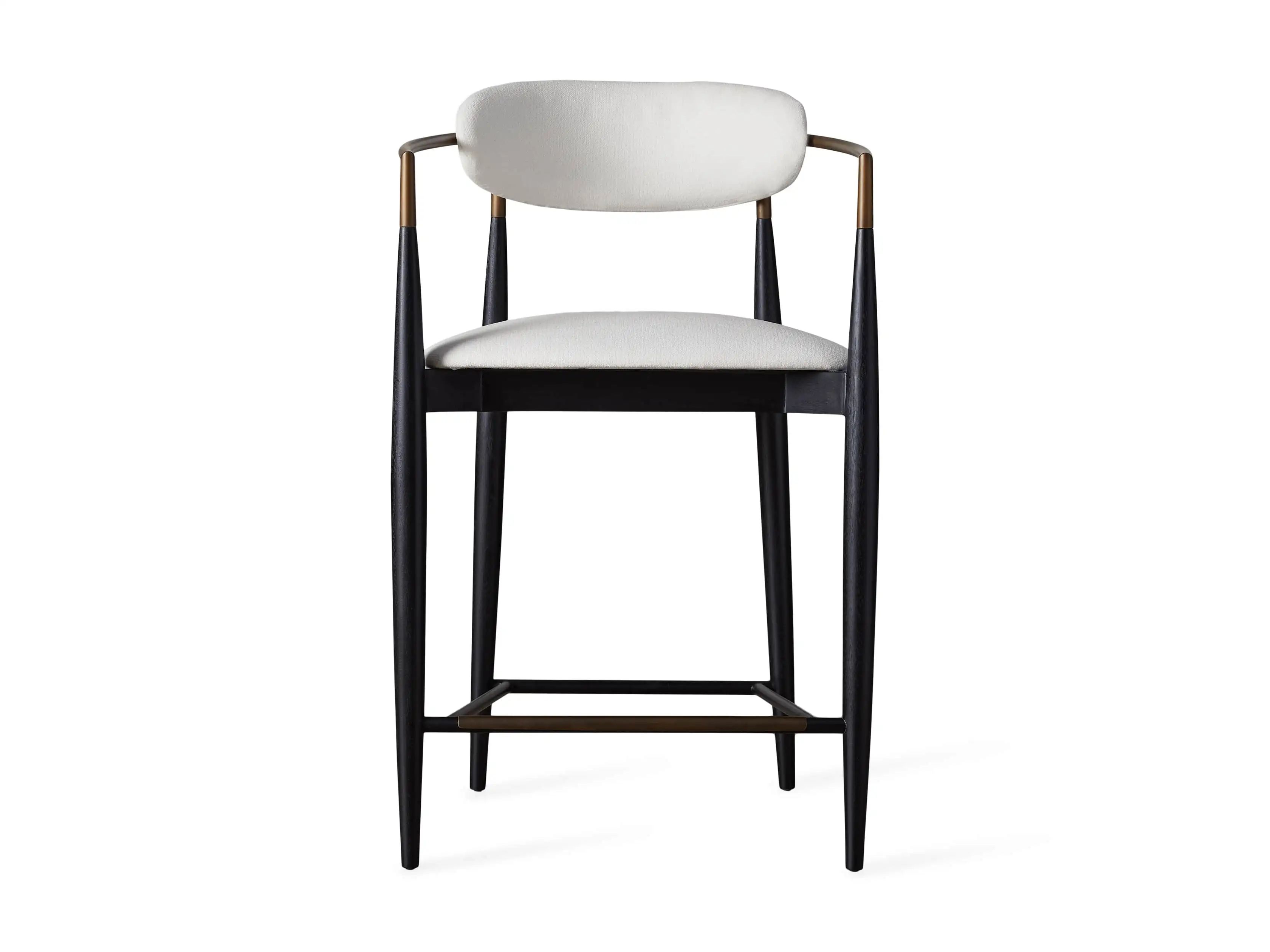 Jagger Stool in Black with Antique Brass | Arhaus