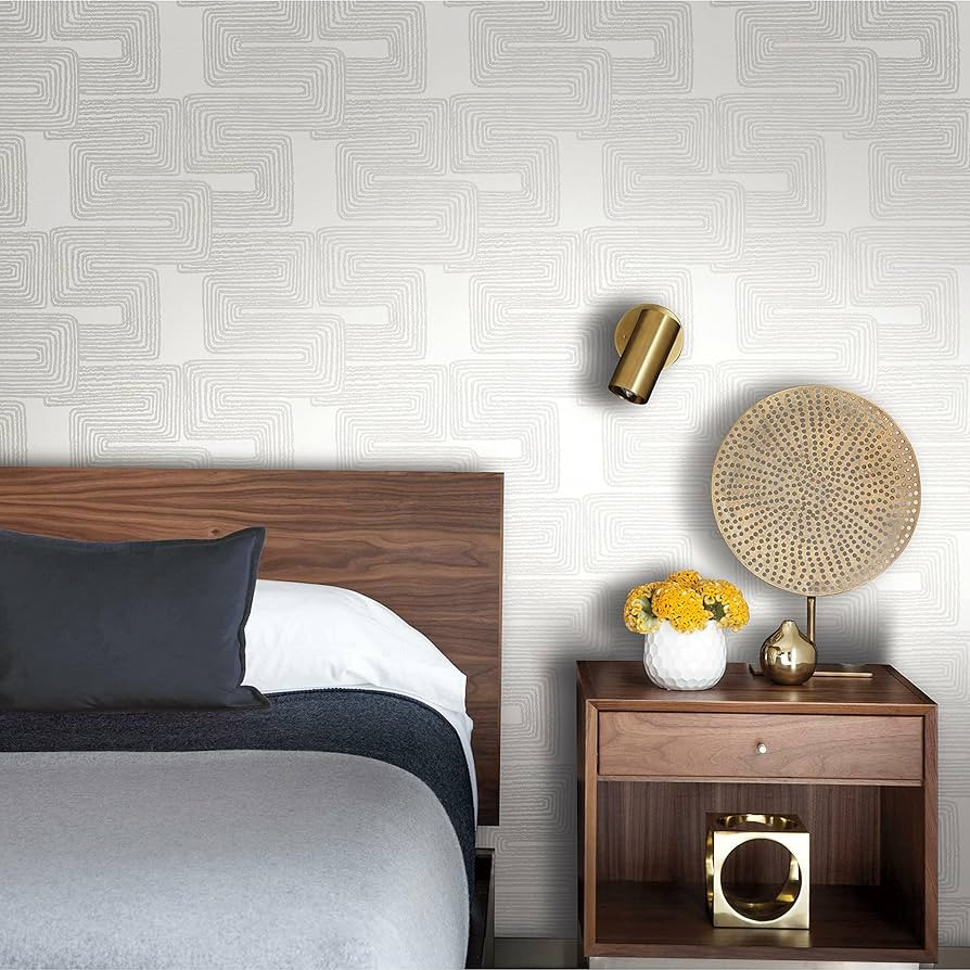 RoomMates RMK12214PL Nikki Chu Ivory White Zulu Signature Peel and Stick Wallpaper | Amazon (US)