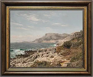Coastal Wall Art for Livingroom, Canvas Vintage Gold Framed Rustic Retro Landscape Prints Oil Pai... | Amazon (US)