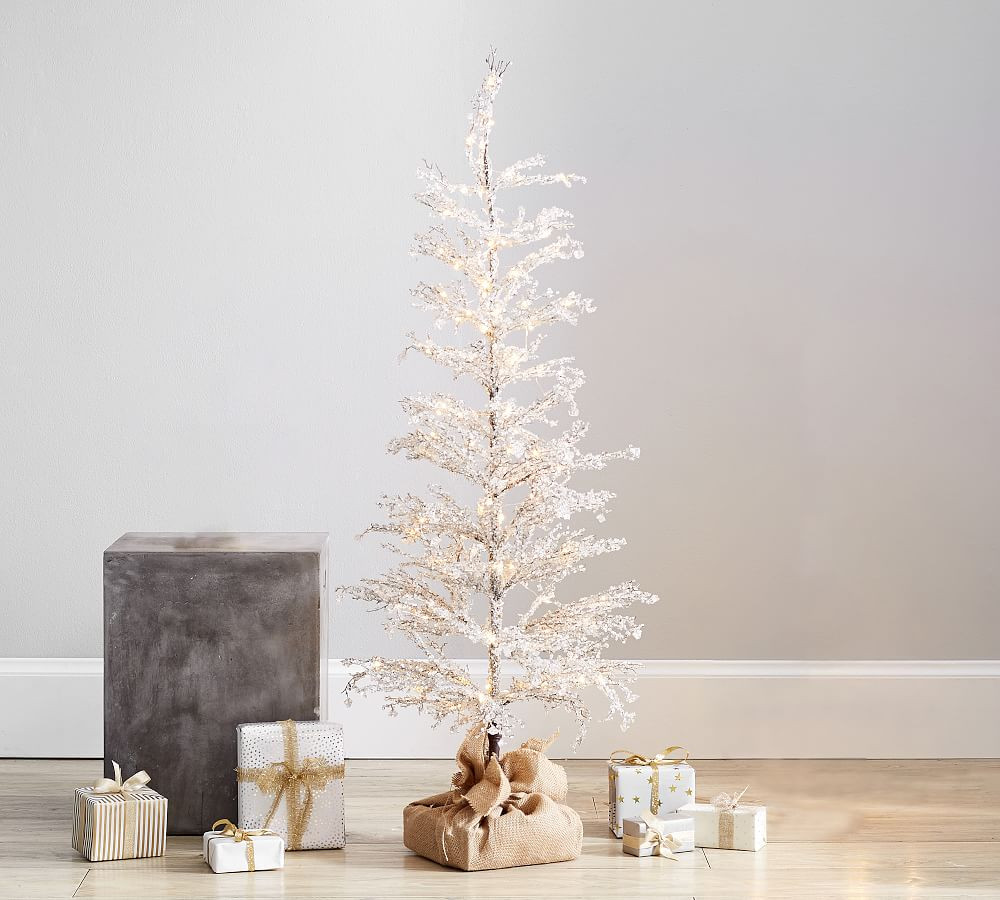 Lit Snowy Crystal Trees | Pottery Barn (US)
