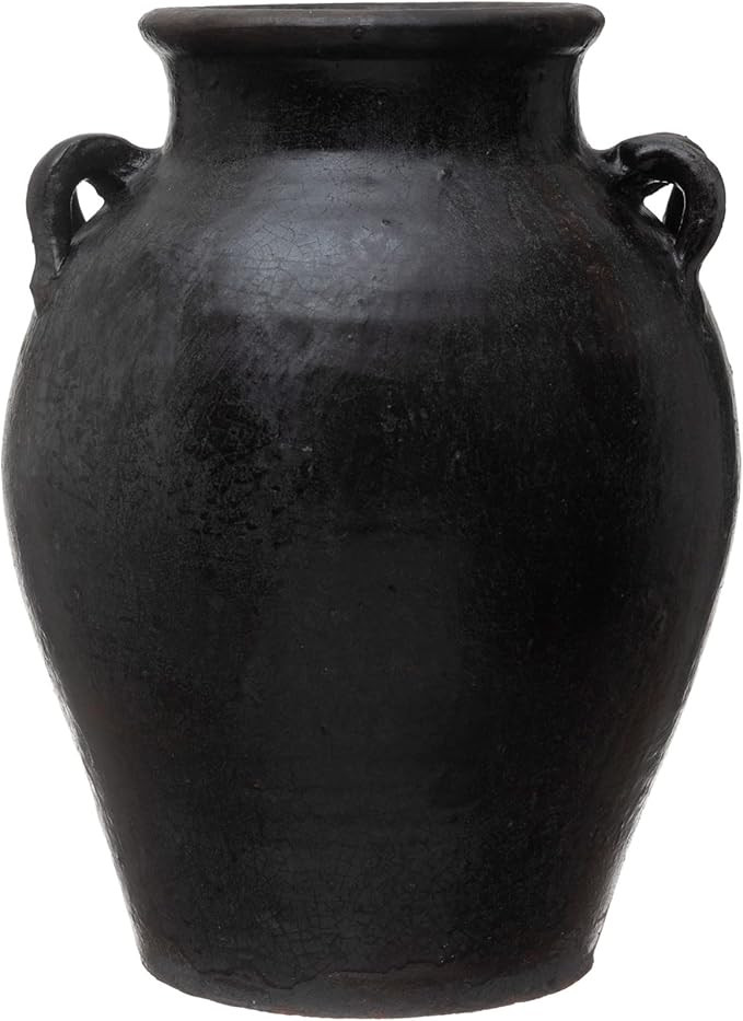 Creative Co-Op Found Decorative Clay Jar, Black, 12'' | Amazon (US)