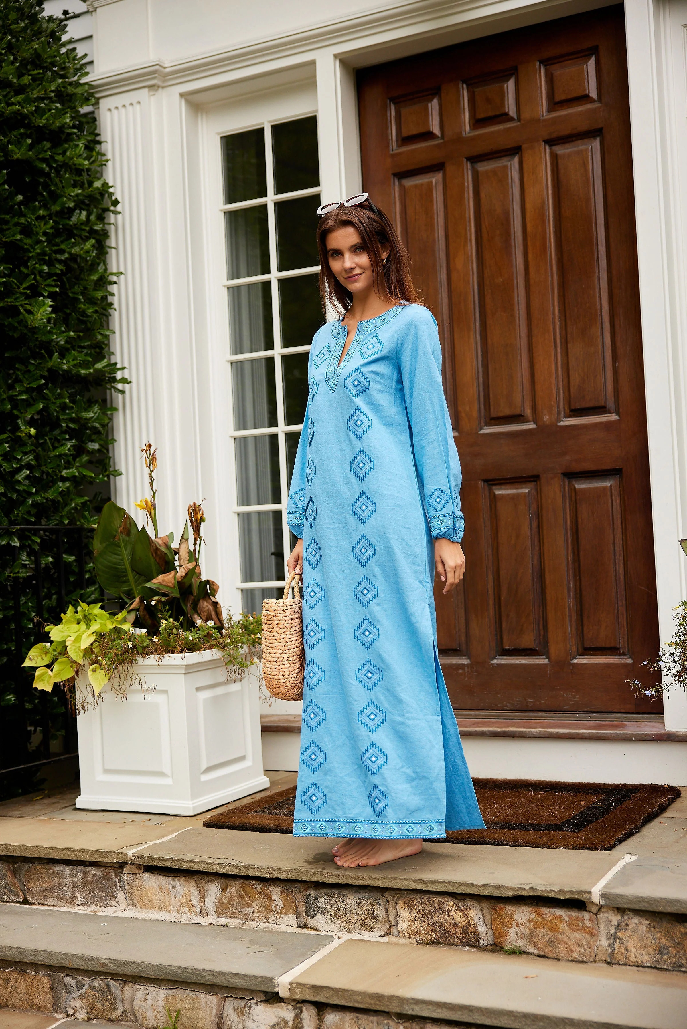 Hydrangea Embroidered Caftan | Sail to Sable