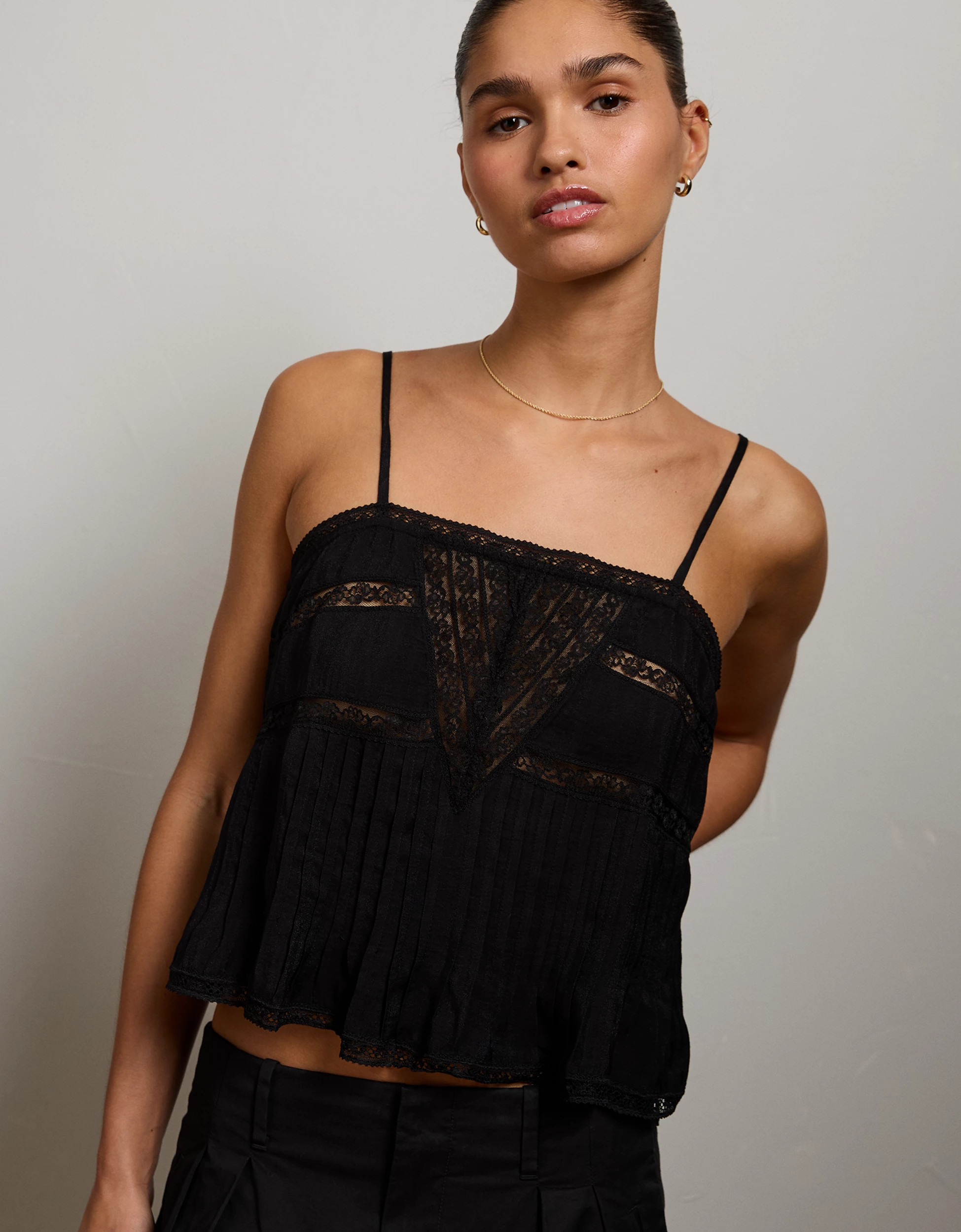 AE77 Pintuck Slip Cami | American Eagle Outfitters (US & CA)