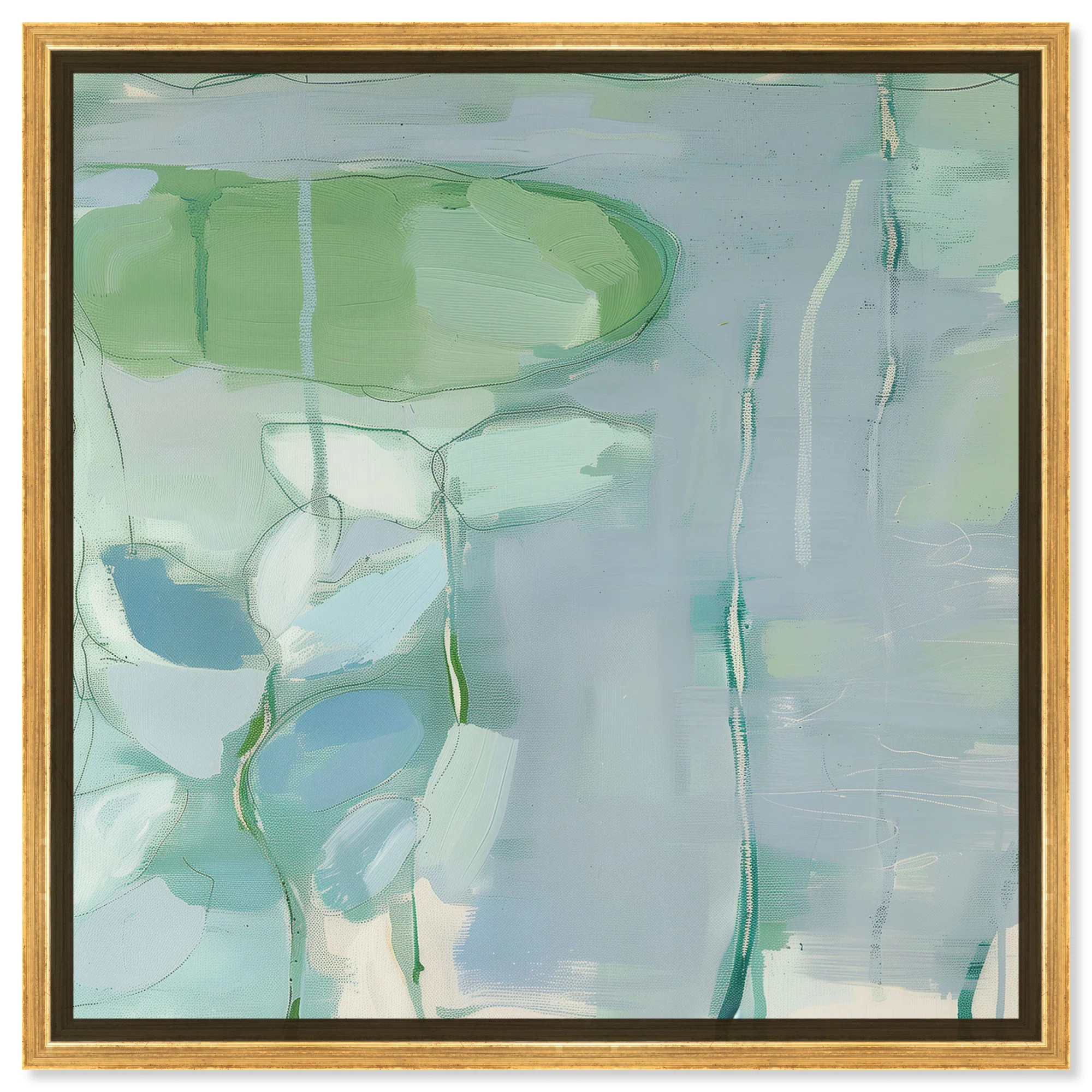 Lilly Pad Abstract II Canvas Coastal Farmhouse Wall Art by Art Remedy | Wayfair North America
