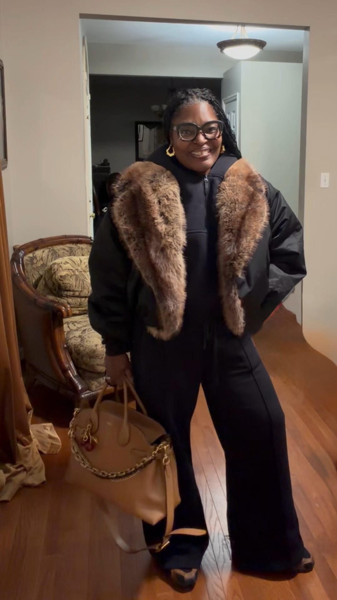 Girl what are you wearing today- travel outfit edition!! was feeling as rushed as the video trying to get to the airport! I hate being late.
Anyway!! The travel outfit has to be cute and comfortable!! This jacket came in handy because the hawk is out in the east! From head to toe! 
JacketZARA
Sweatsuit -mine
Sneakers Nike
Empire 40 Carryall and Brooklyn 39Coach
Glasses Warby Parker
Jewerly J.Crew
#lifeistooshort #GodsPlan #fyp #styleinspo #ootd #winterfashion
Comment “ shoes” if you want the link or DM me!
Or shop My LTK

#LTKTravel #LTKHoliday #LTKootd