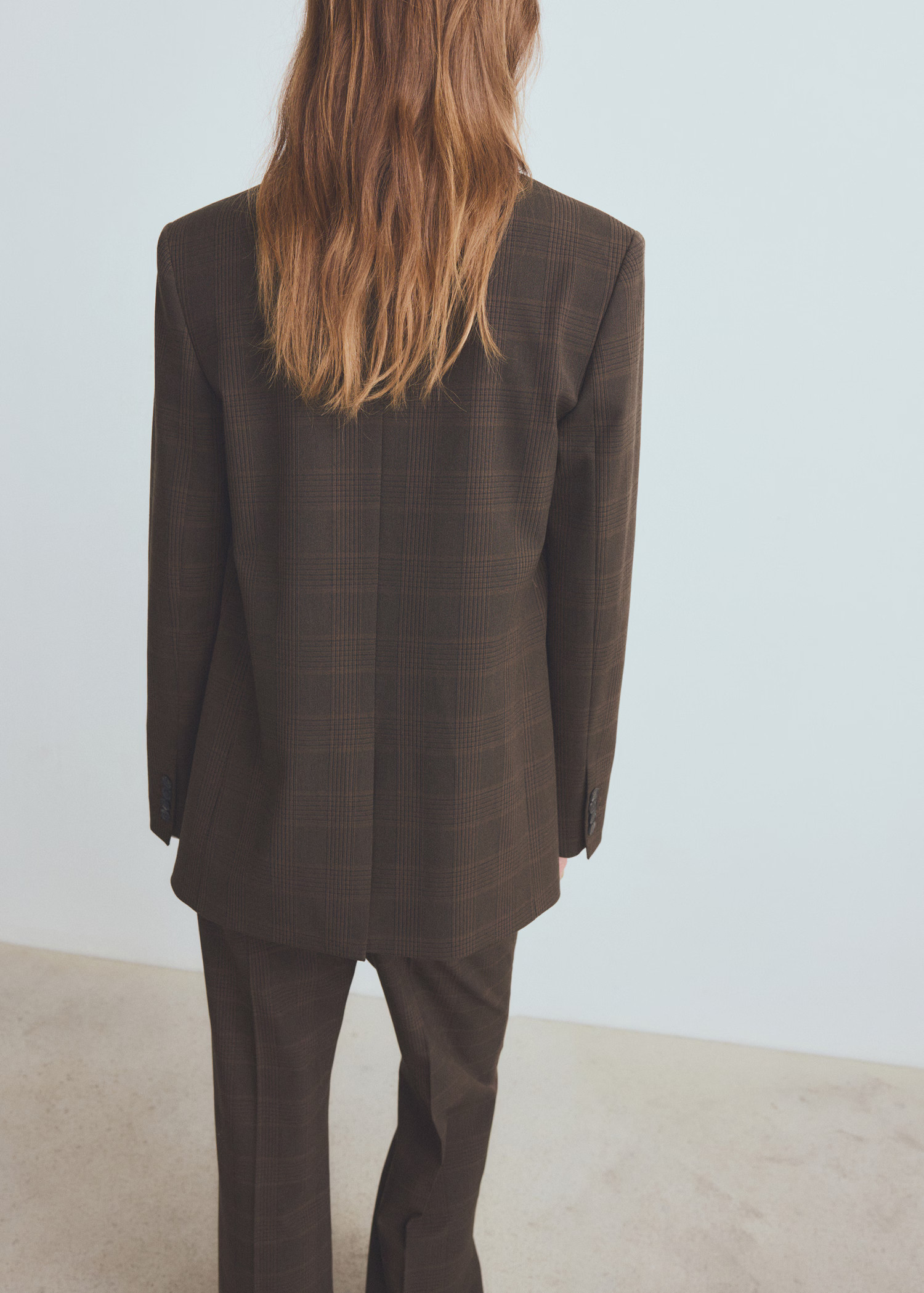 Double-breasted check suit jacket | MANGO (UK)