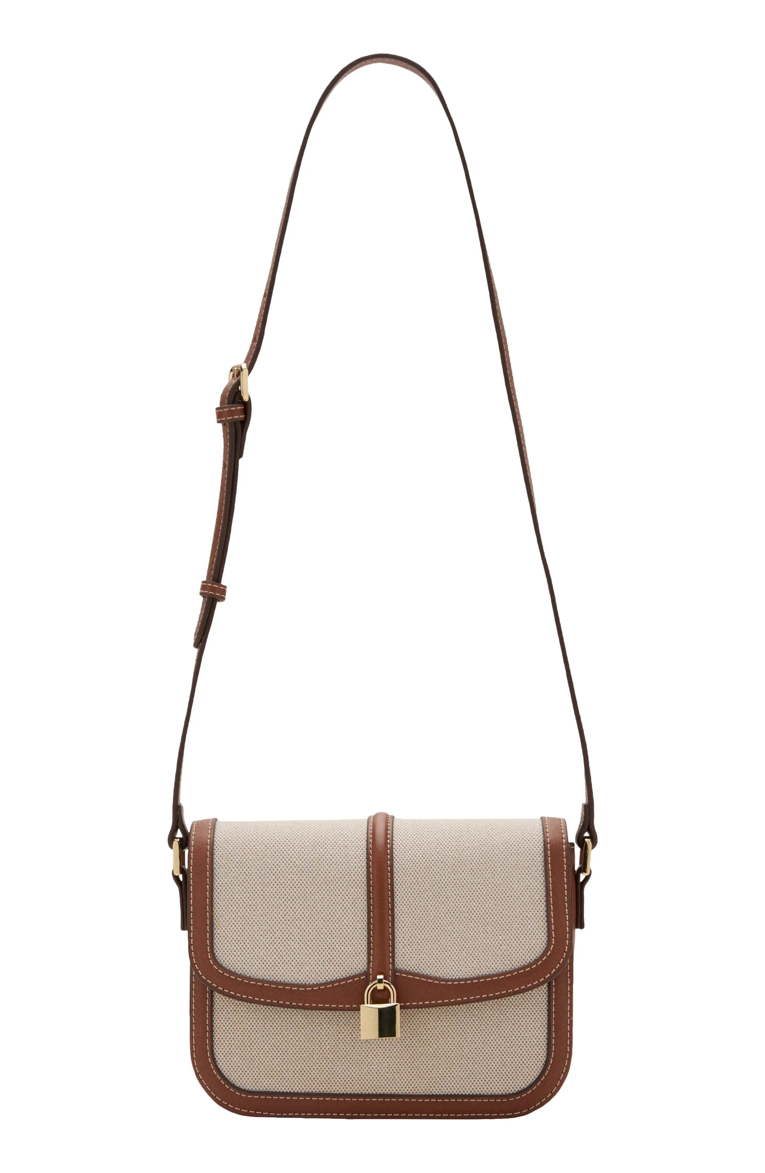 Contrasting Canvas & Faux Leather Shoulder Bag (Women) | Nordstrom | Nordstrom