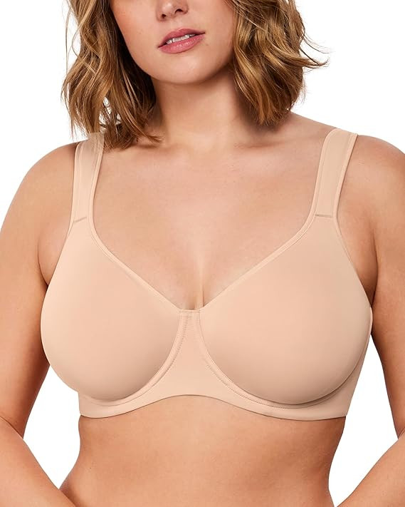 HSIA Bras for Women Minimizer Full Coverage, Plus Size T Shirt Unlined Underwire Smooth Bra, Seam... | Amazon (US)