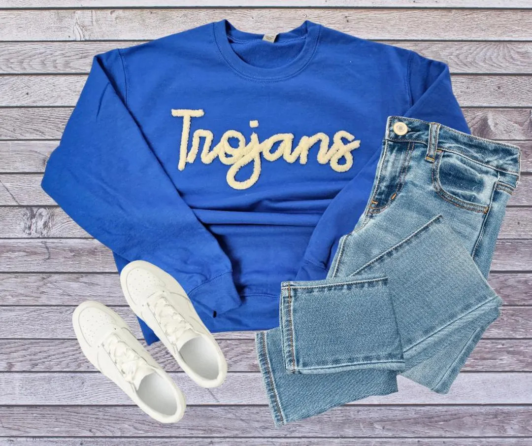 Sports Team Sweatshirt - Chenille Yarn Embroidered Sweatshirt - Fuzzy Letter Spirit Wear - Colleg... | Etsy (US)