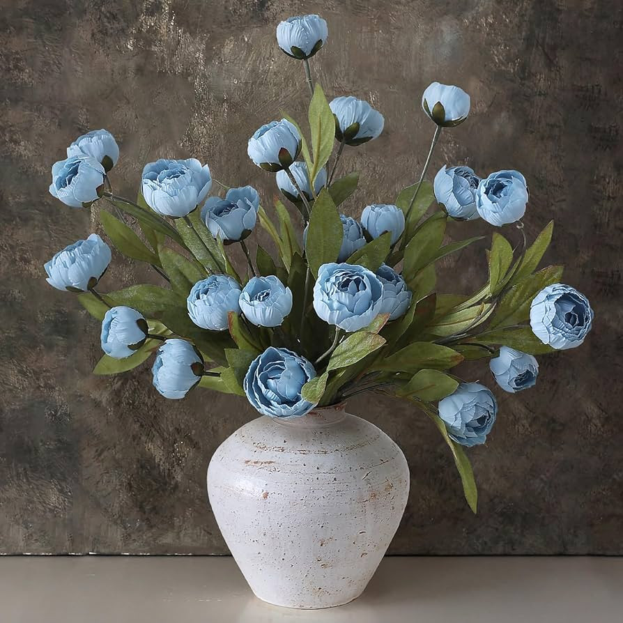 VIERENA 12 Pcs Faux Silk Peony Artificial Flowers for Vase -27", Bulk Fake Peonies Branches with ... | Amazon (US)