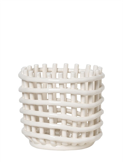 Small glazed ceramic basket - Ferm Living - Home | Luisaviaroma | Luisaviaroma