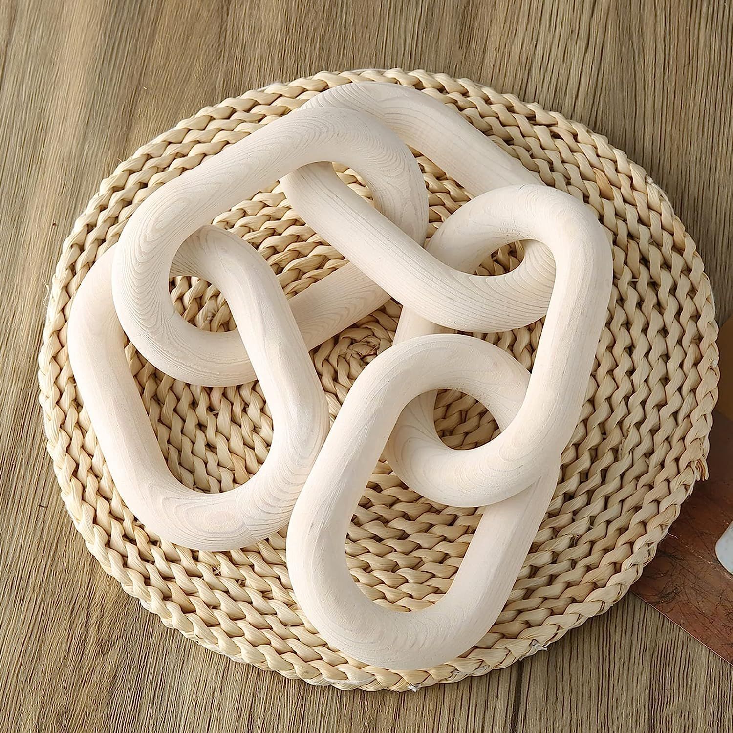 Amazon.com: Wood Chain Link Decor for Home Decorative Hand Carved Modern Farmhouse Aesthetic Wood... | Amazon (US)