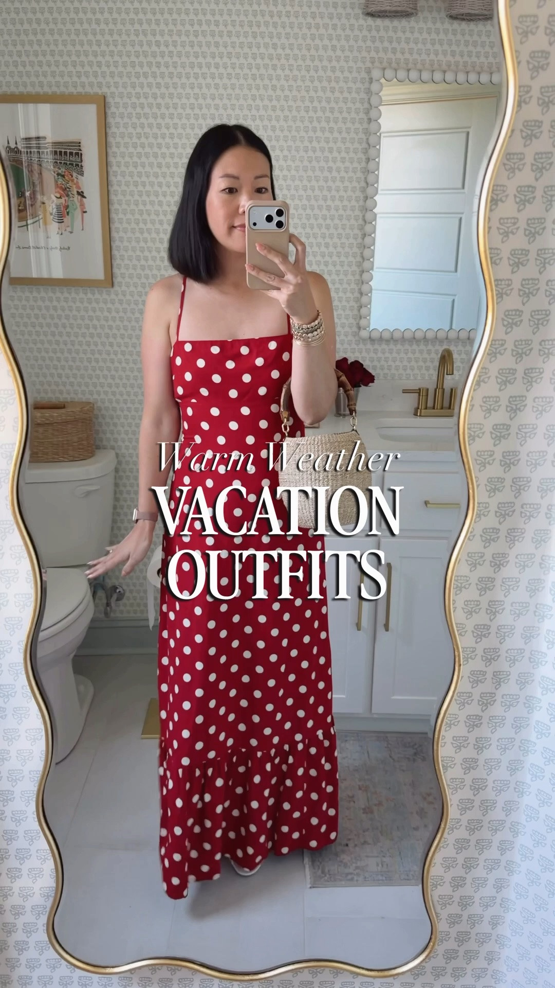 Tried on a whole lot of budget friendly (under $50) pieces from Walmart and Target that would work for elevated vacation, or a spring event at home. Several of the shoes are on sale currently (as of 5/8) and I love how these feel fresh and current without looking like you are trying to dress like your teenage daughter. 

Love how my two “investment” basket bags look great with everything - I will splurge on a versatile handbag every time. 

Let me know if you have a favorite! Lots of natural fiber pieces here too. 

#ootd #vacationoutfits #summerstyle #jellyflats #matchingset