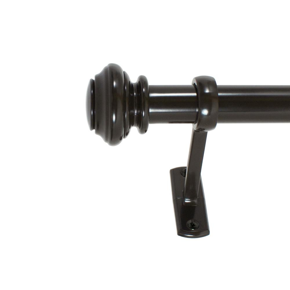 1 in. Knob Outdoor Drapery Single Rod Set, 42 in. - 120 in. in Oil Rubbed Bronze | The Home Depot