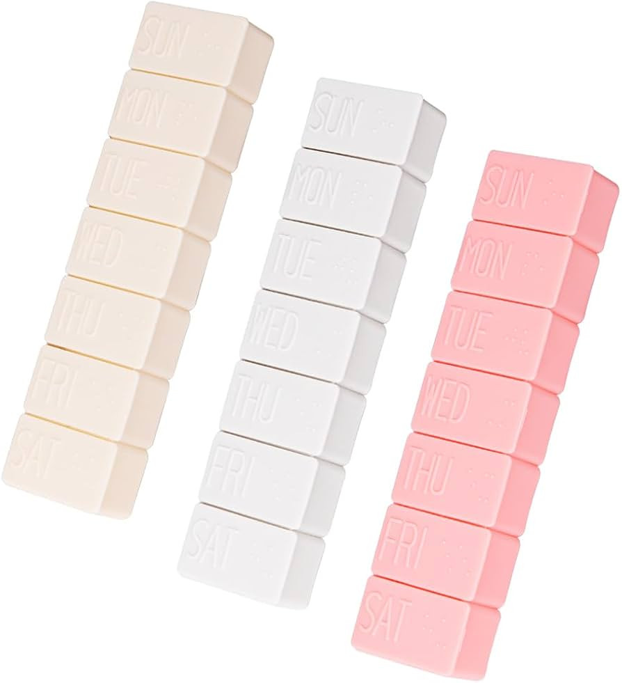 3Pack Weekly Pill Organizer,Extra Large 7 Days Pill Cases Travel Daily Pill Box for Fish Oil, Cal... | Amazon (US)