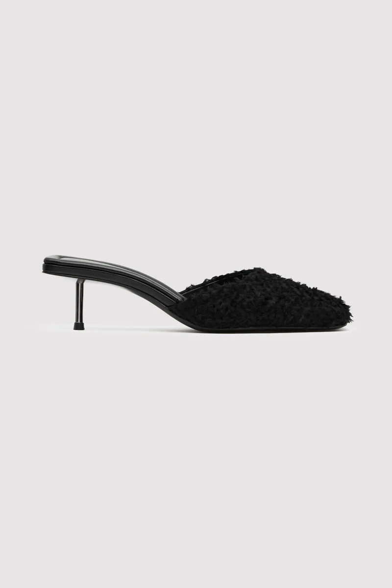 Feathered Square Toe Heel - Black | St. Agni (US, UK, EU)