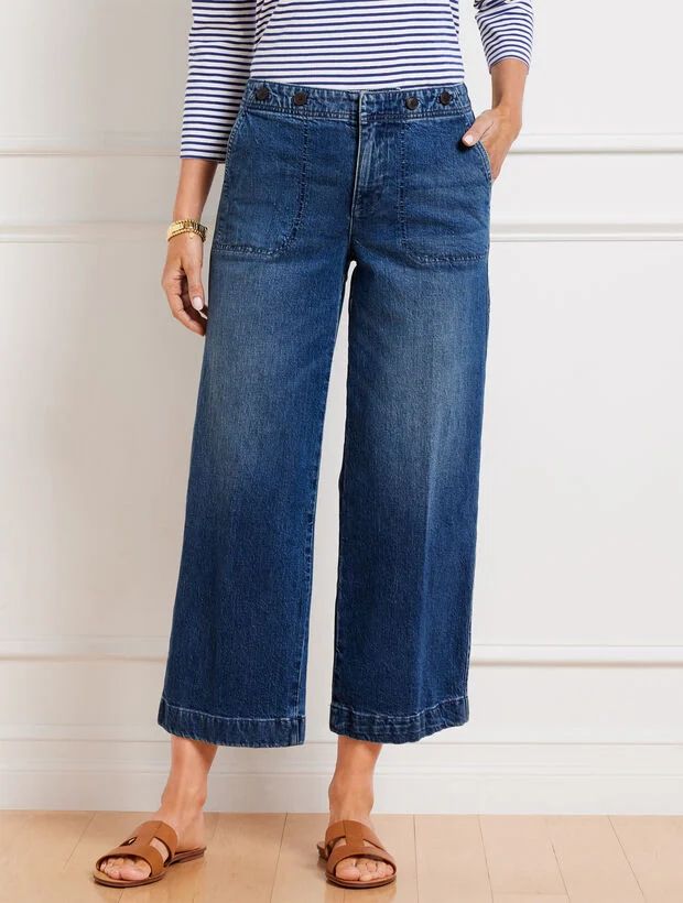 Crop Wide Leg Jeans - Cora Wash | Talbots