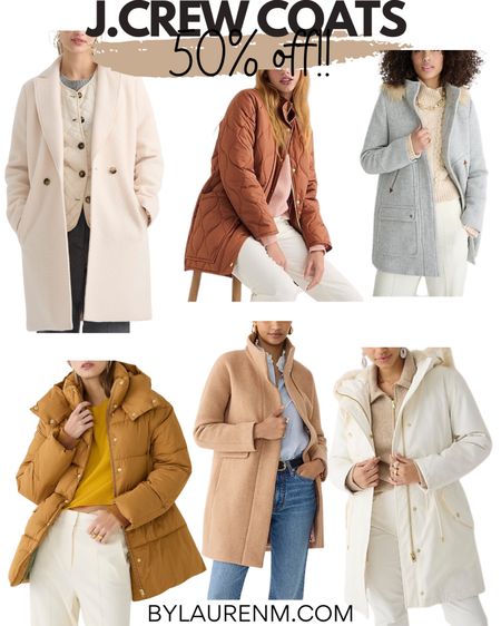 @jcrew coats 50% off! Dress coat, puffer coat, winter coat on sale! #jcrew 

#LTKSeasonal #LTKunder100 #LTKsalealert