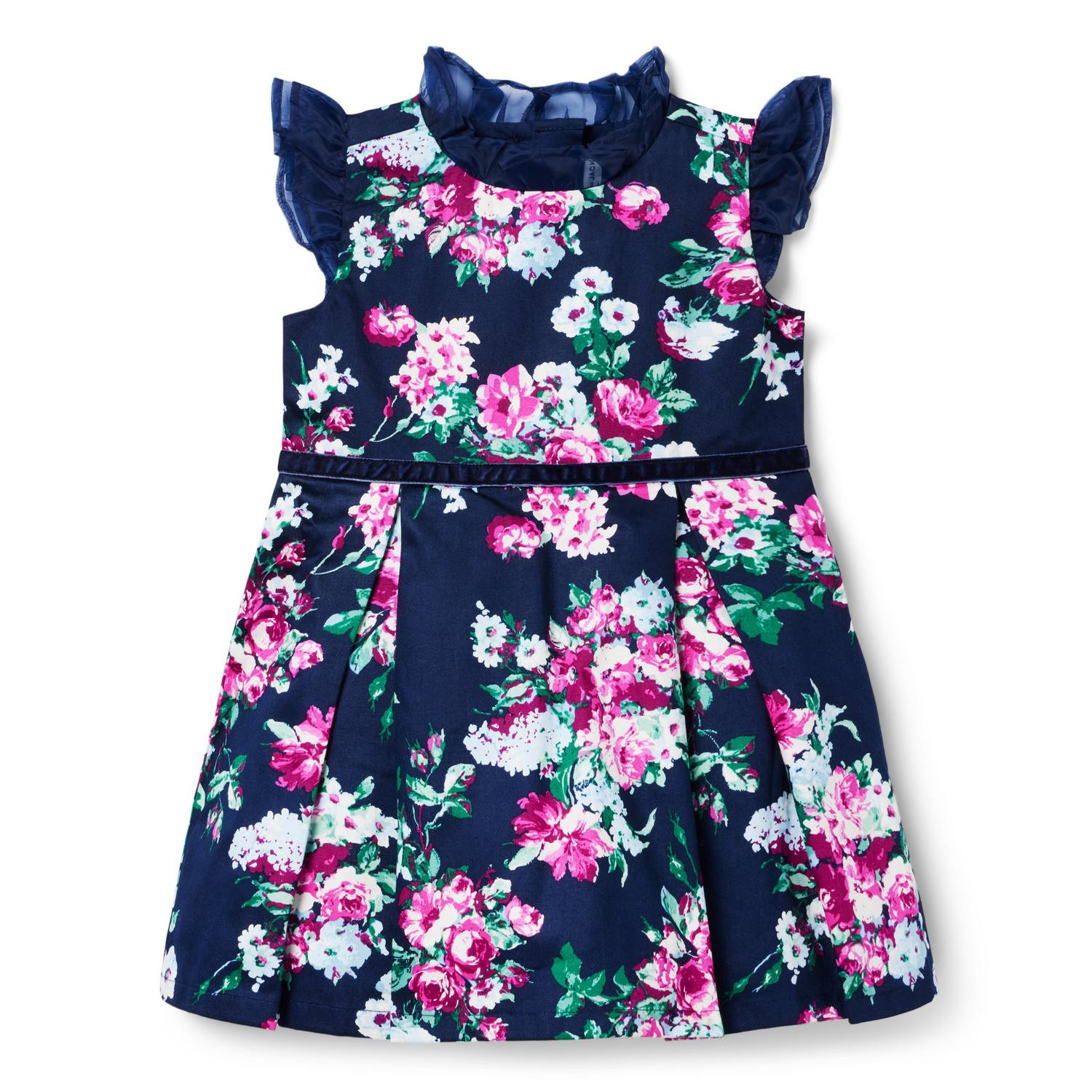 Floral Satin Ruffle Dress | Janie and Jack