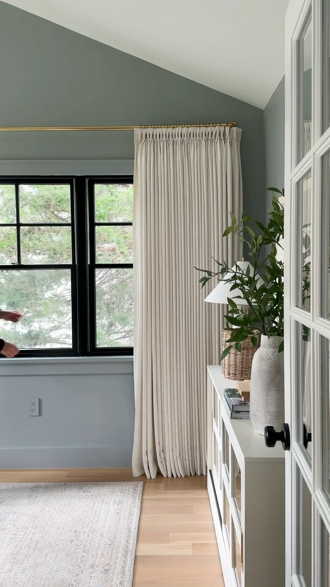 

Curtain Rod Details ⤵️
Beautiful brackets
Sturdy!
Love the French return - looks high end and great for blocking light in bedrooms 
Available in 4 finishes and 2 sizes (extends up to 180”)

Curtain Details⤵️
Front Short Wall Window:
Fabric: Liz Linen
Color: Ivory White
Hanging Header Style: Triple Pleat
Single Panel Width: 75” wide
Single Panel Length (Height): 90” long
Lining Type: Room Darkening, Shading Rate 70%-85%
Body Memory Shaped: Yes

Long Wall Window:
Fabric: Liz Linen
Color: Ivory White 
Hanging Header Style: Triple Pleat
Single Panel Width: 150” wide
Single Panel Length (Height) in Inch: 90” long
Lining Type:Room Darkening, Shading Rate 70%-85%
Body Memory Shaped: Yes