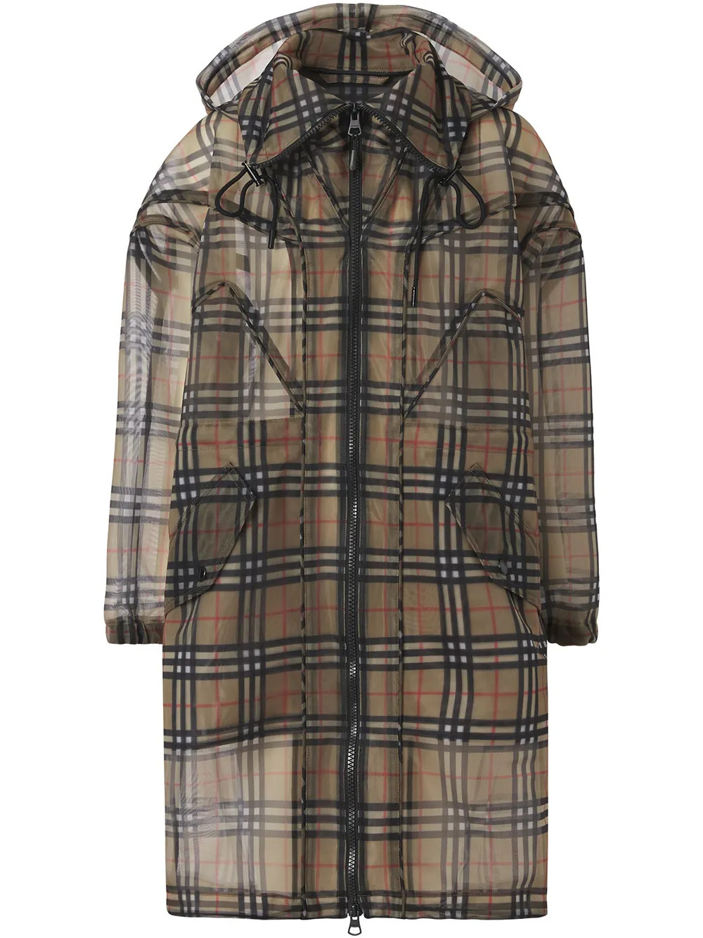 Burberry Vintage Check Mesh Parka Coat | Brown | FARFETCH | Farfetch Global