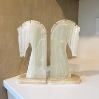 Vintage Onyx Stone Marble Horse Head Bookends | 2, Large 10.5"" Unique Bookends, Decor | Etsy (US)