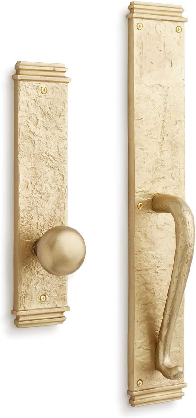 Signature Hardware 946279-DM Griggs Solid Brass Full Plate Dummy Door Handleset with Interior Kno... | Amazon (US)