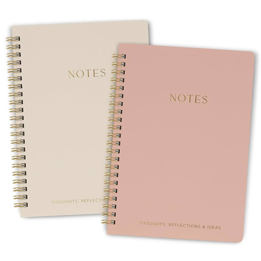 Aesthetic Spiral Notebook Set of 2 For Women and Men - Cute College Ruled 8x6 Bible Study Journal... | Amazon (US)