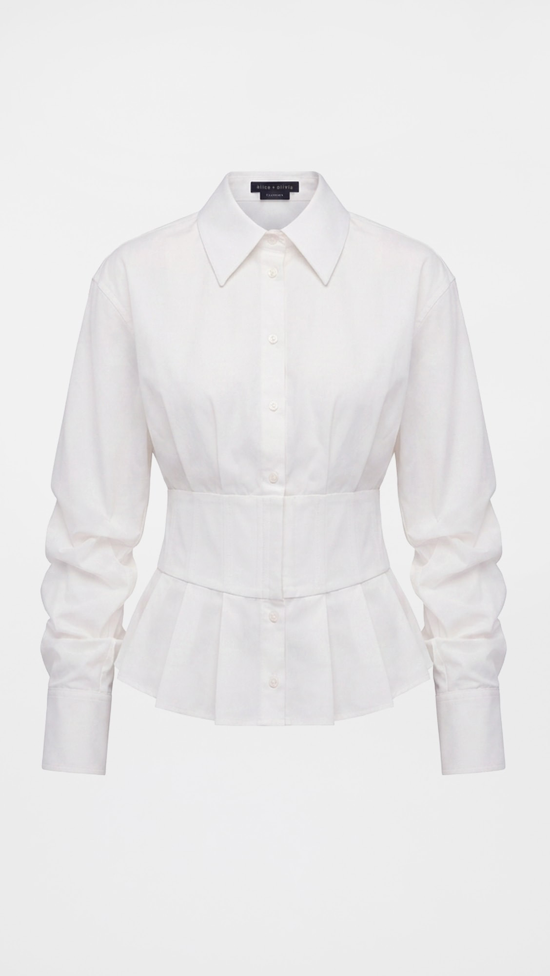 ALICE + OLIVIA Edie Gathered Corset Button Down Top | Shopbop | Shopbop