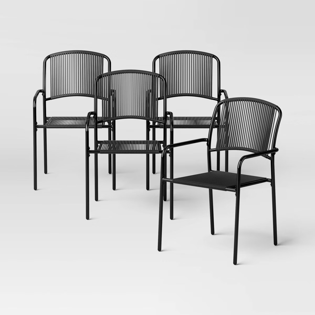 Mackworth Stackable Patio Chair Black - Threshold™ | Target