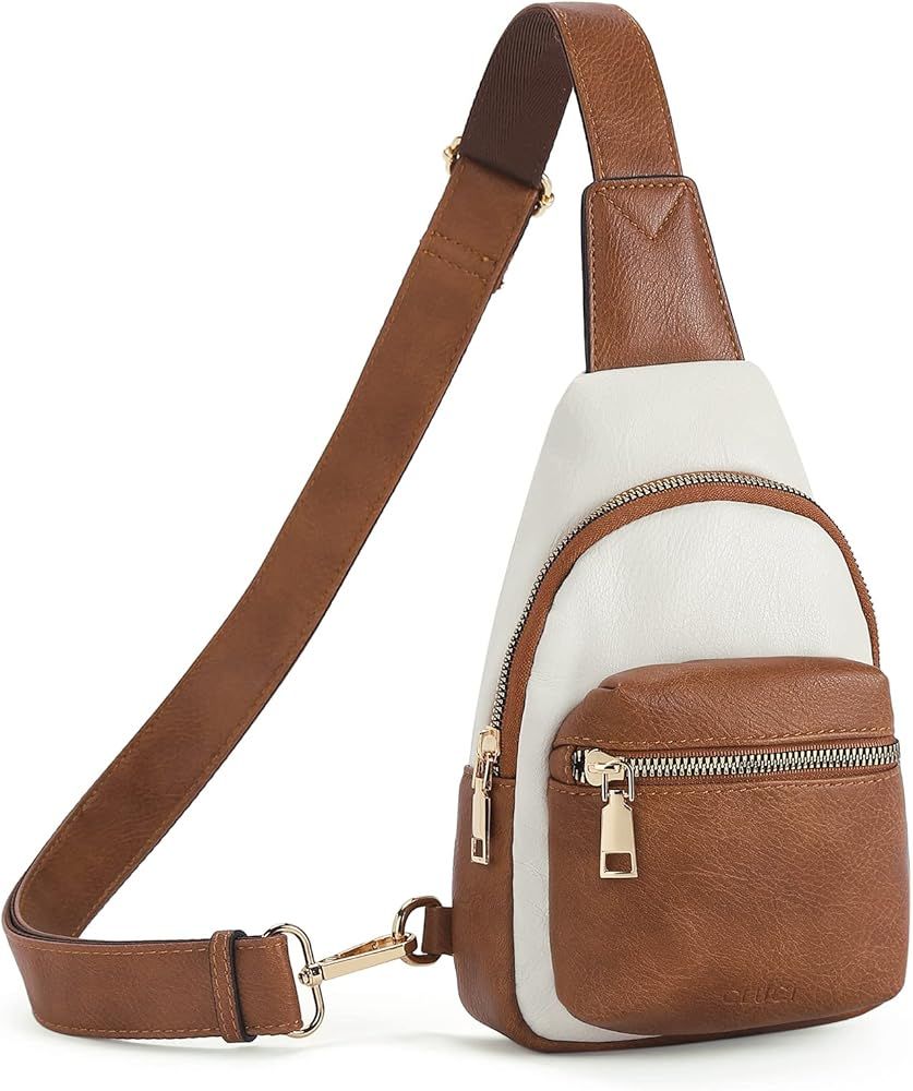 CLUCI Small Sling Bag for Women, Vegan Leather Crossbody Fanny Packs, Fashion Women's Chest Bag | Amazon (US)