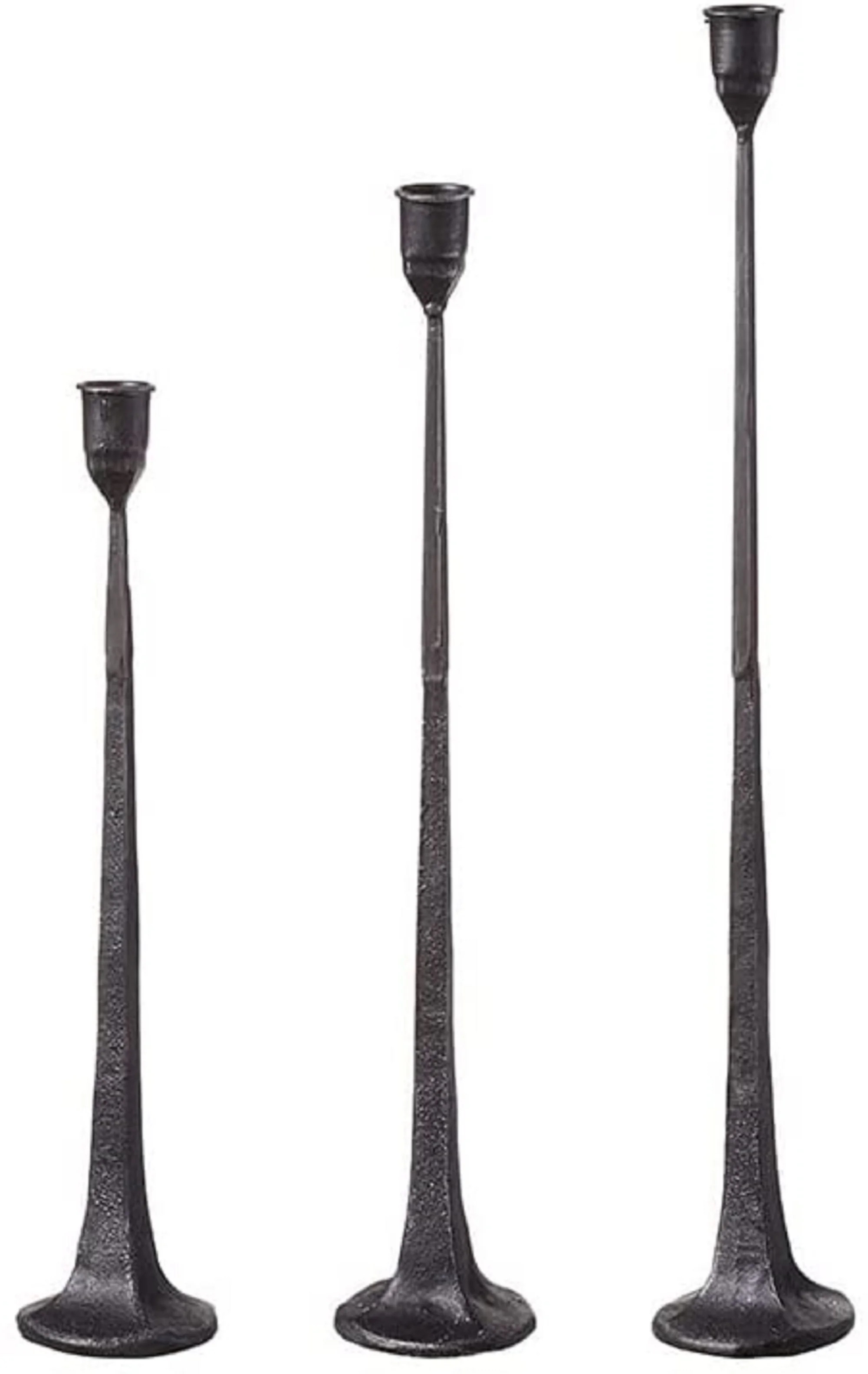 First of a Kind Candlestick Holder - Set of 3 Tall Cast Iron Candlesticks Holders, Farmhouse Deco... | Walmart (US)