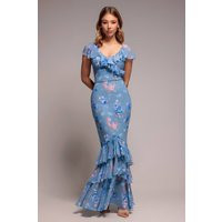 Floral Printed Chiffon Ruffle Maxi | PrettyLittleThing UK