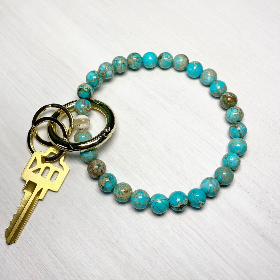 Teal Variscite 10mm key Ring - Etsy | Etsy (US)