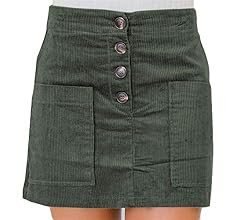 Susupeng Women High Waist Soft Faux Suede Button Down Skirt Slim Back Zip Side Pocket Mini Skirts | Amazon (US)