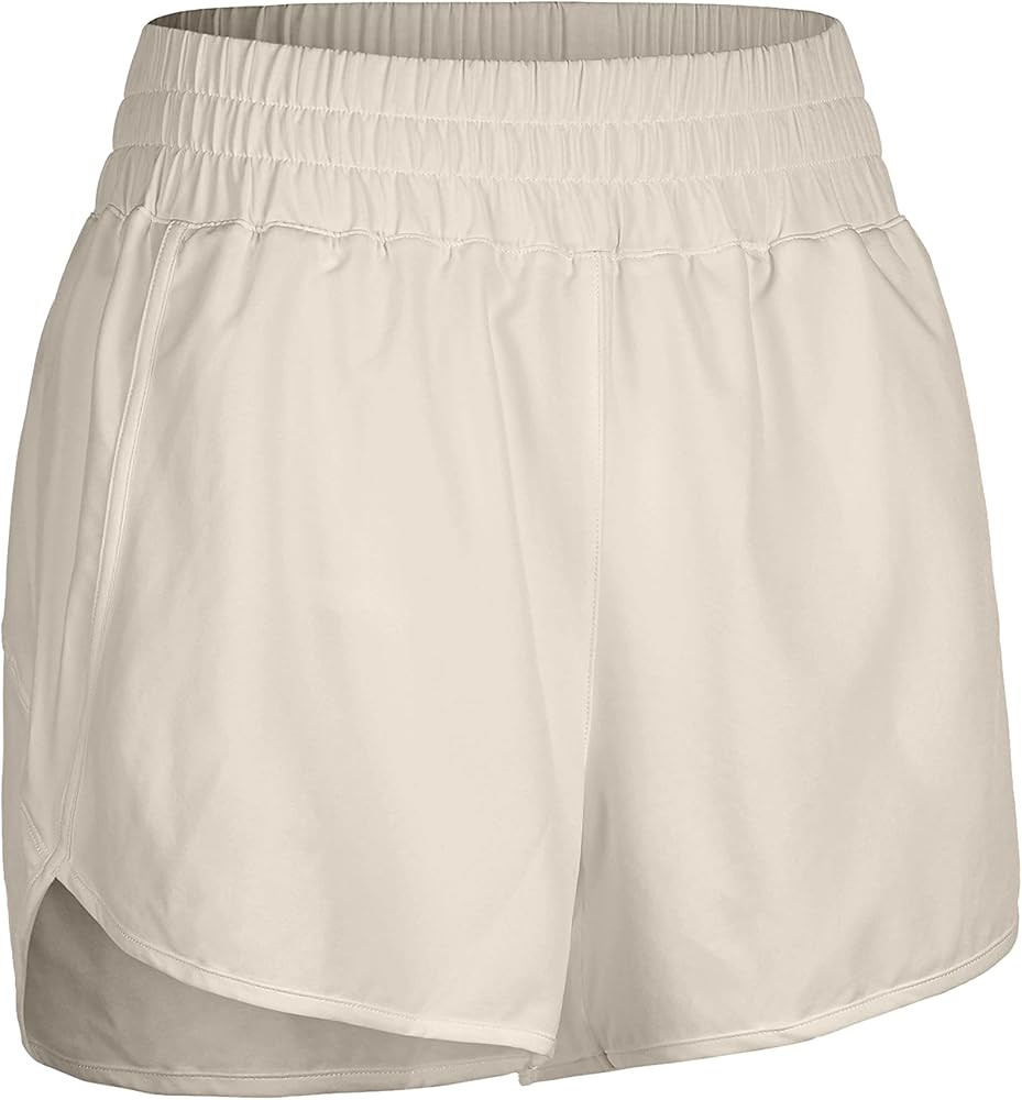 CRZ YOGA Women's High Waisted Running Shorts Mesh Liner - 3'' Dolphin Quick Dry Athletic Gym Trac... | Amazon (US)