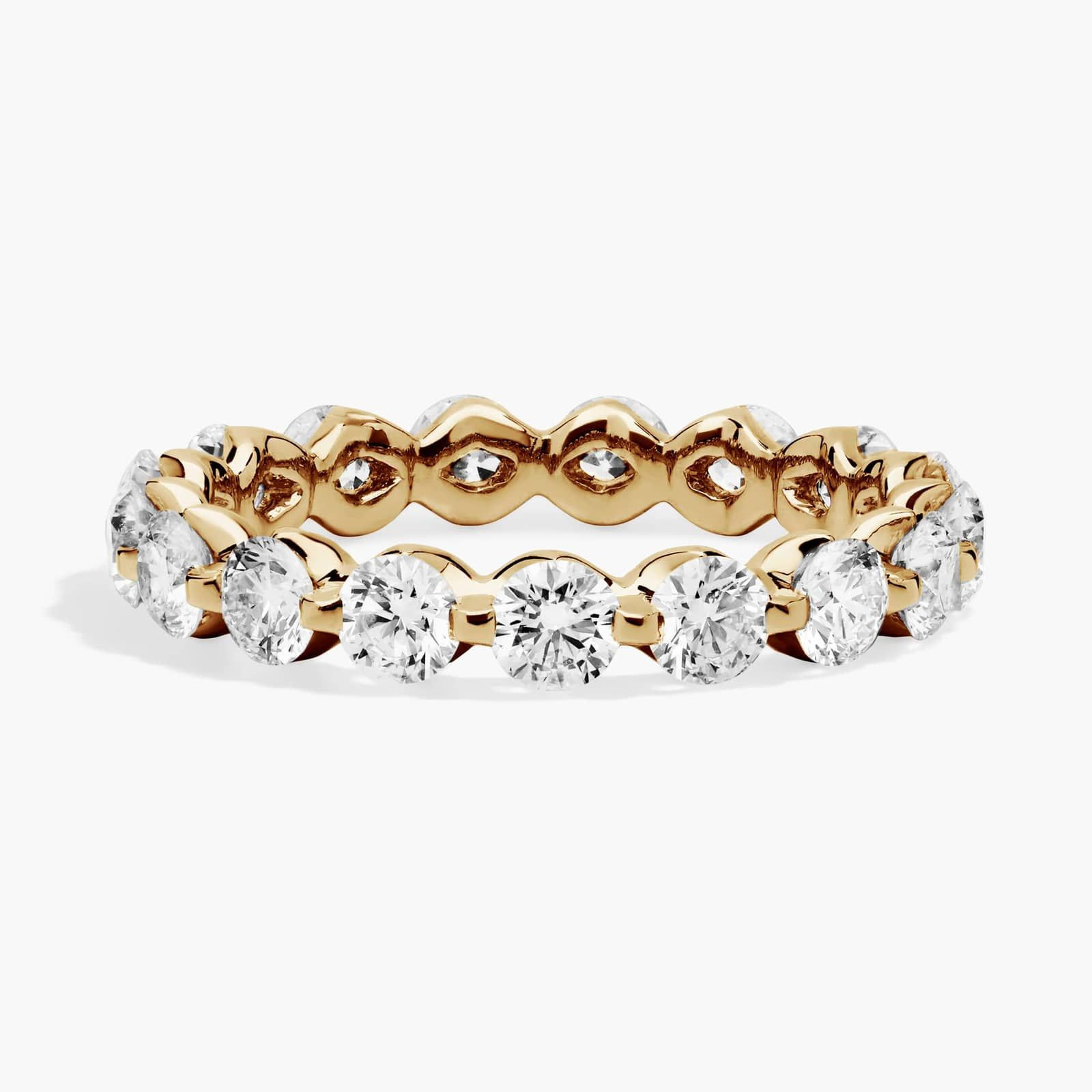 Floating Lab-Grown Diamond Eternity Ring In 14K Yellow Gold (2 Ct. tw. - F-G / VS2-SI1) | Blue Nile