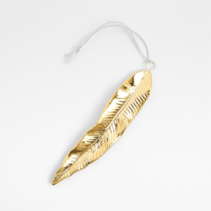 Golden Feather Christmas Tree Ornament + Reviews | Crate & Barrel | Crate & Barrel