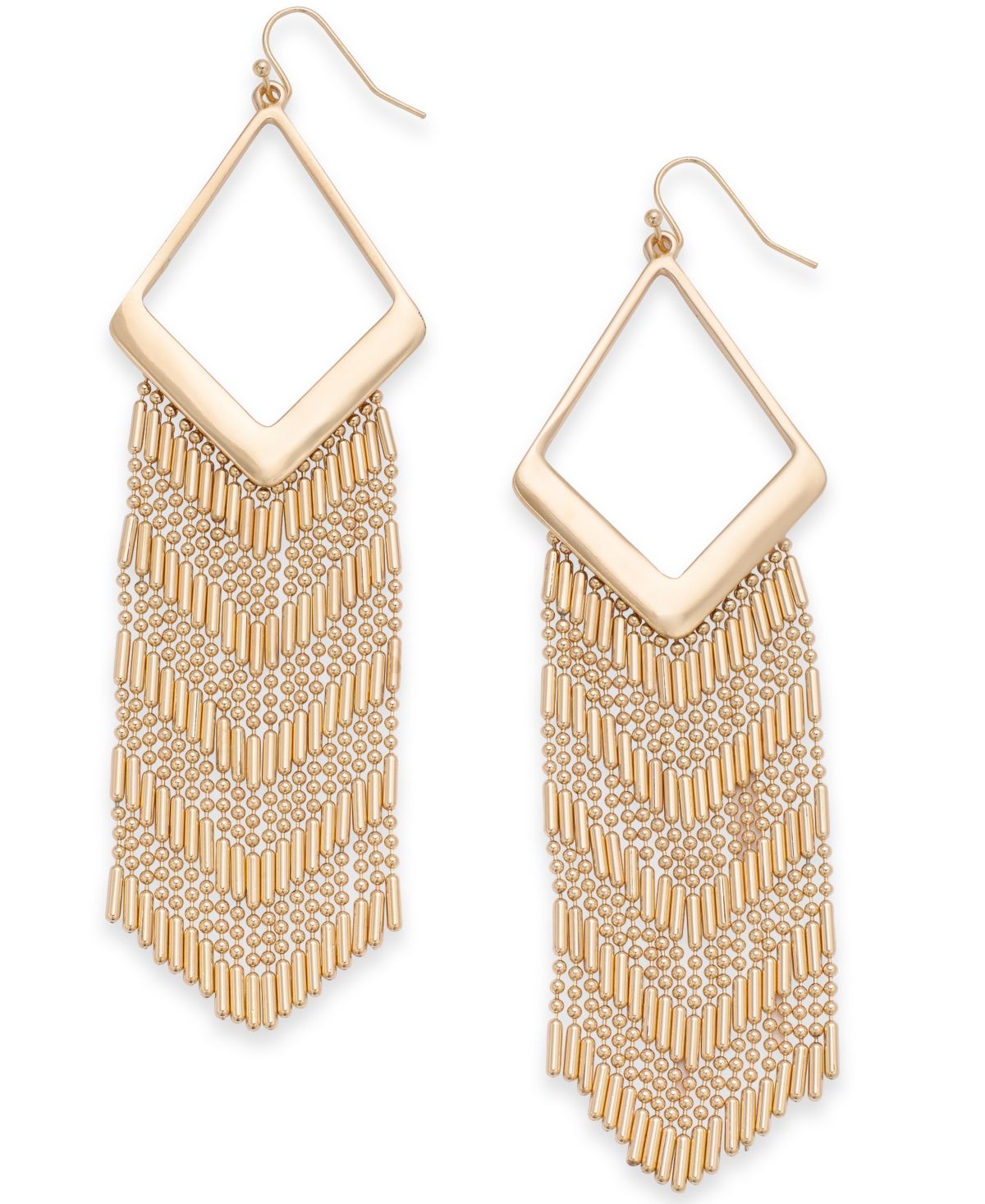 Inc International Concepts Gold-Tone Chain Fringe Chandelier Earrings, Created for Macy's | Macys (US)