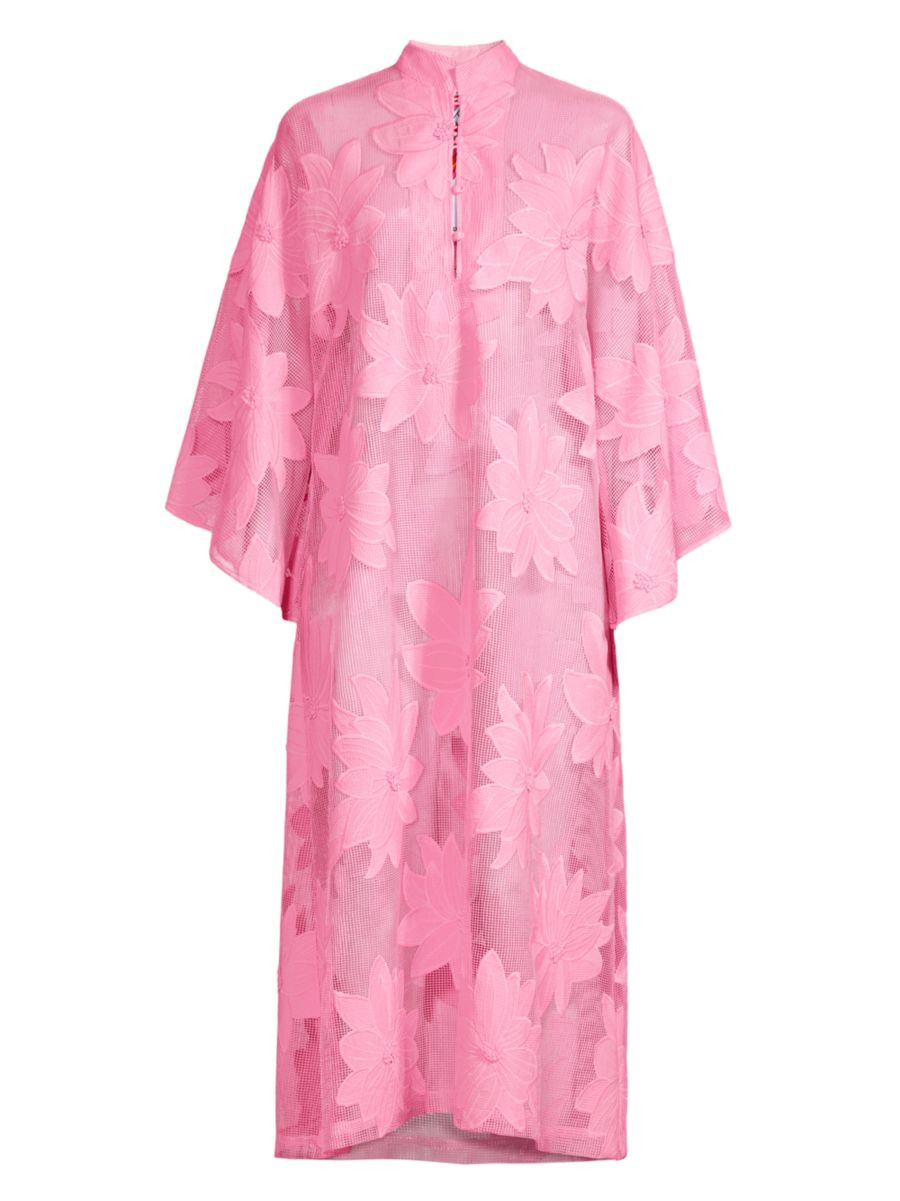 La Vie Style House Floral Mesh Midi-Caftan | Saks Fifth Avenue