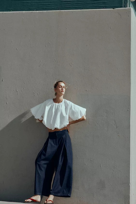 Z1975 HIGH-WAIST CULOTTES WITH PLEATS | Zara UK