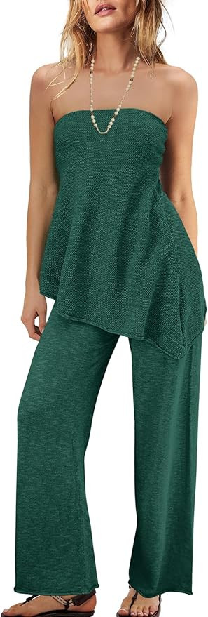 Panadila Womens Off Shoulder Sweater Set 2 Piece Outfits Summer Vacation Knit Matching Lounge Set... | Amazon (US)