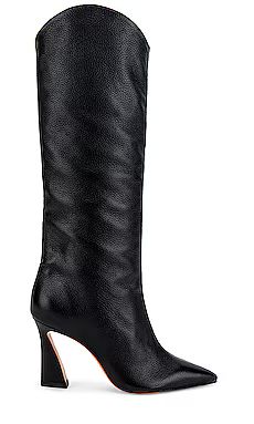 Schutz Maryana Stack Flare Boot in Black from Revolve.com | Revolve Clothing (Global)