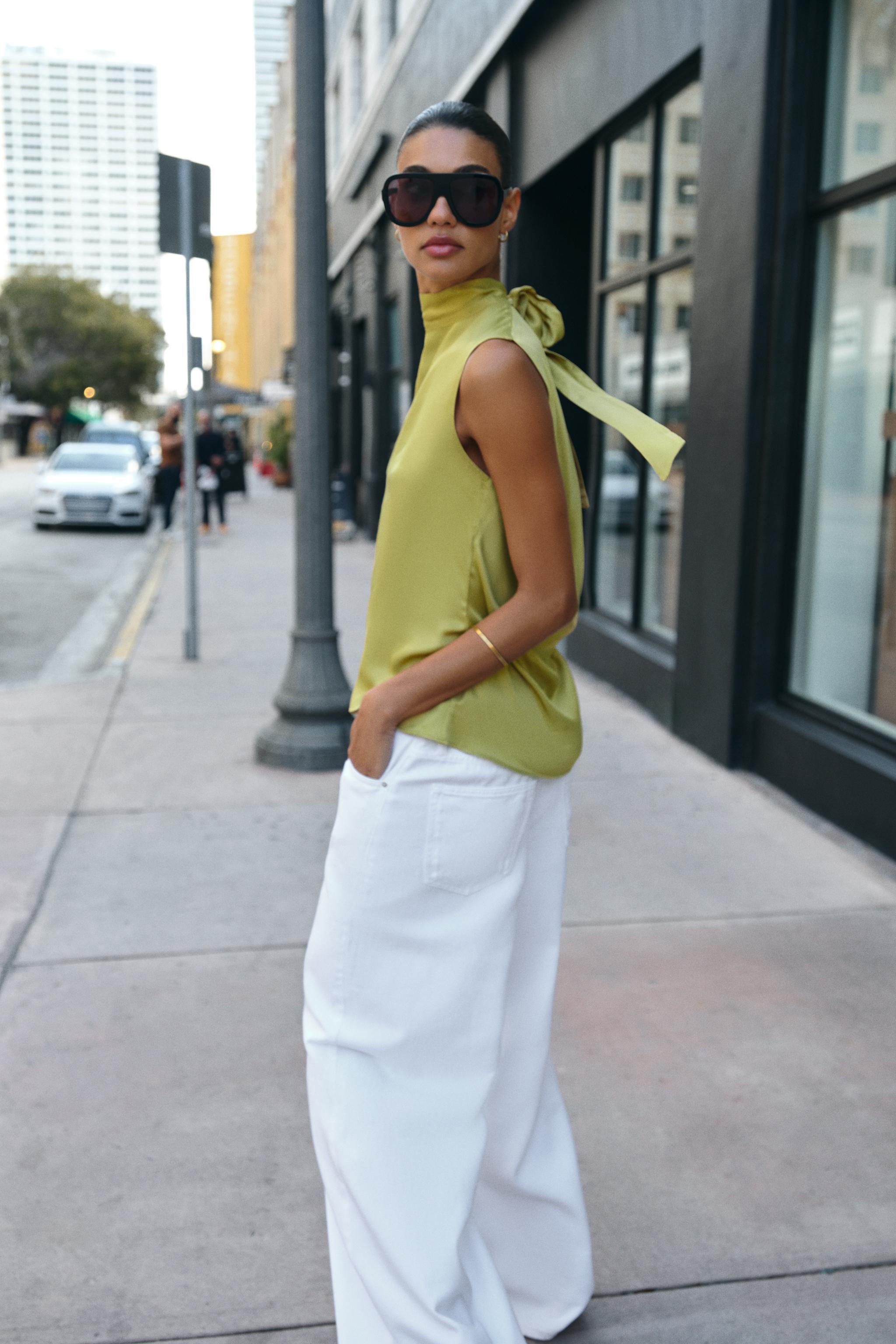 SATIN TIE TOP | Zara US