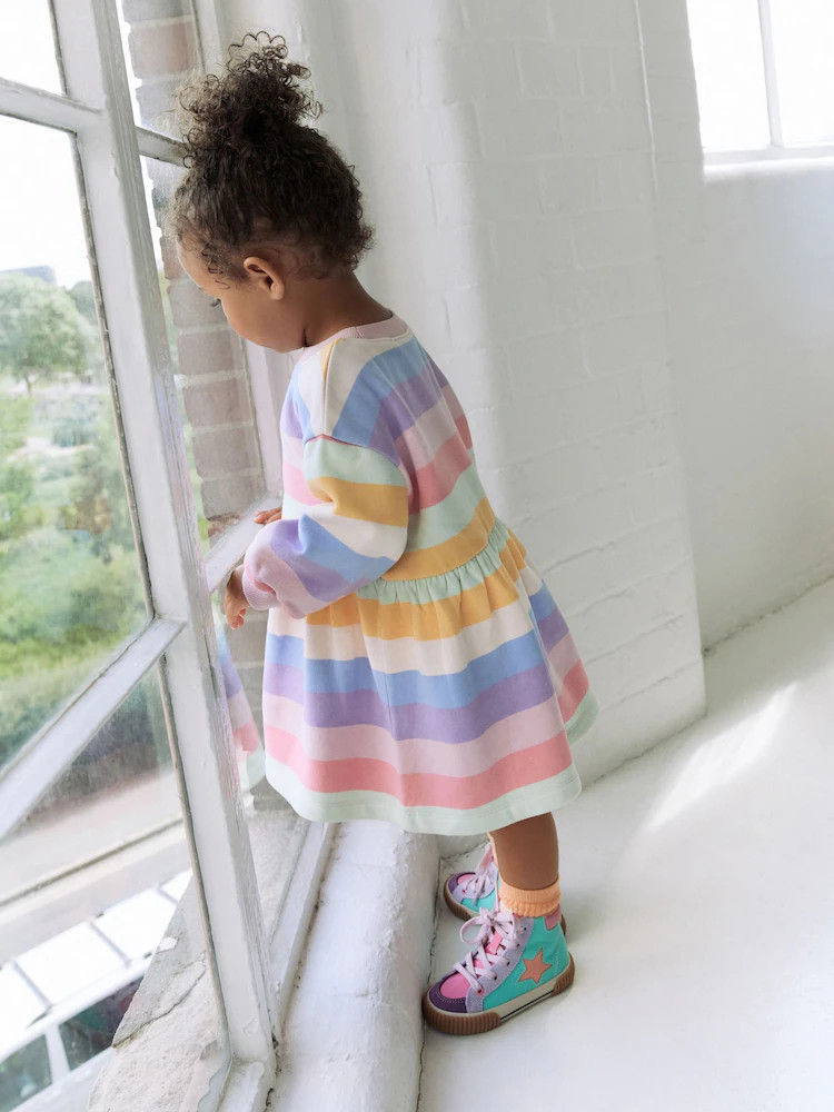 Rainbow Striped Sweat Dress (3mths-7yrs) | Next US