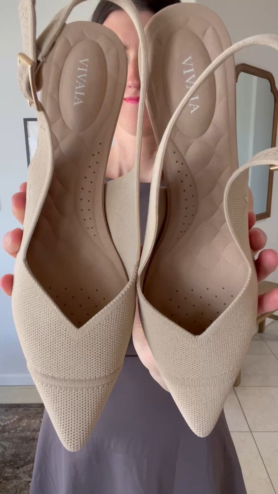 The Addison slingback heels in an Almond Mesh. Sandal comfort but heel power. Incredibly comfortable insoles. They are foldable and move with your feet. 👣 Moisture wicking, quick dry insole. Tailored fit with the adaptall strap. So so good. 🙌🏻

#LTKStyleTip #LTKShoeCrush #LTKOver40