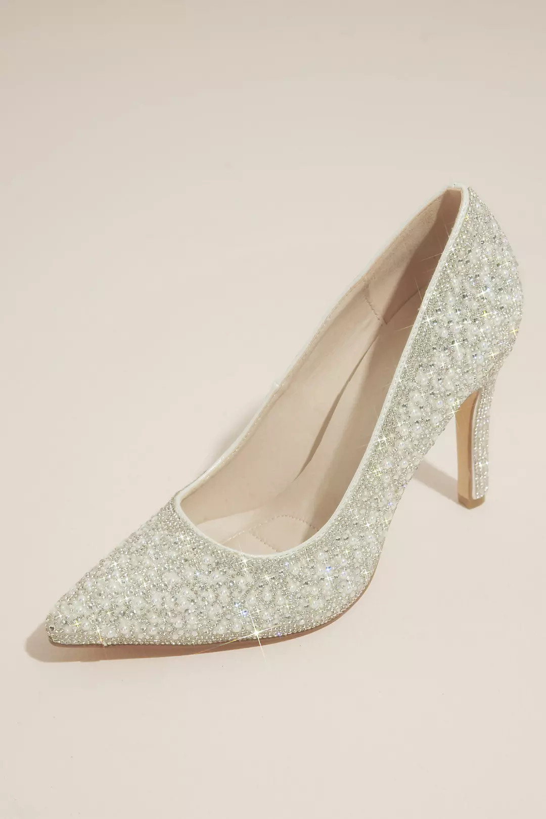 Pearl and Crystal Pointed-Toe Pumps | David's Bridal | David's Bridal